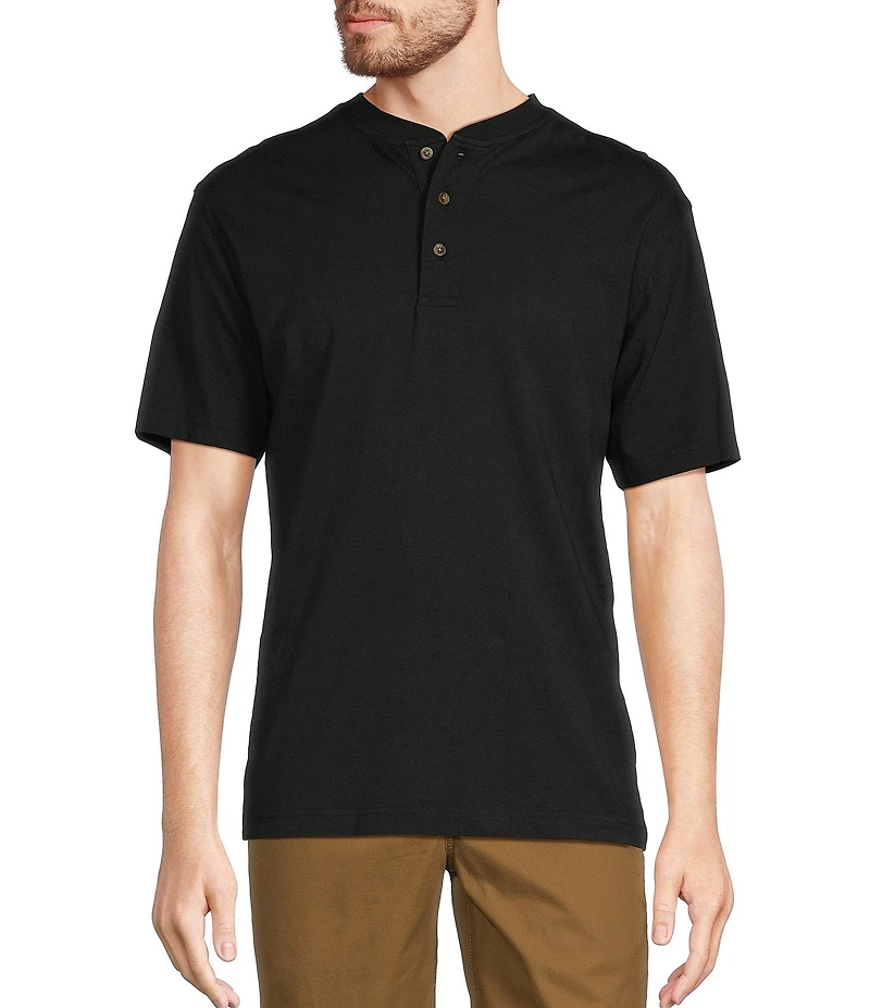 L.L.Bean Carefree Unshrinkable Traditional Fit Short Sleeve Henley T-Shirt