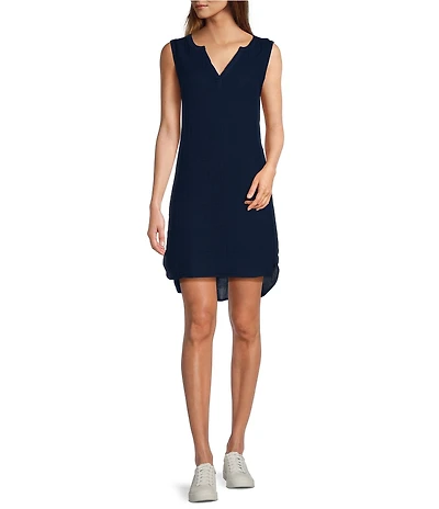 L.L.Bean Cloud Gauze Split V Neckline Sleeveless Cover-Up Dress