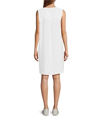 L.L.Bean Cloud Gauze Split V Neckline Sleeveless Cover-Up Dress