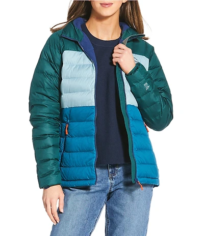 L.L.Bean Colorblock Quilt Stand Collar Down Jacket