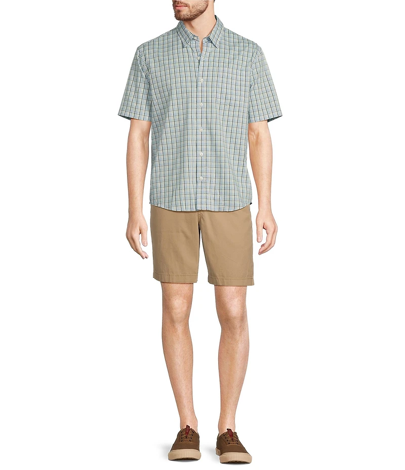 L.L.Bean Comfort Performance Stretch Plaid Short Sleeve Woven Shirt