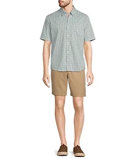 L.L.Bean Comfort Performance Stretch Plaid Short Sleeve Woven Shirt