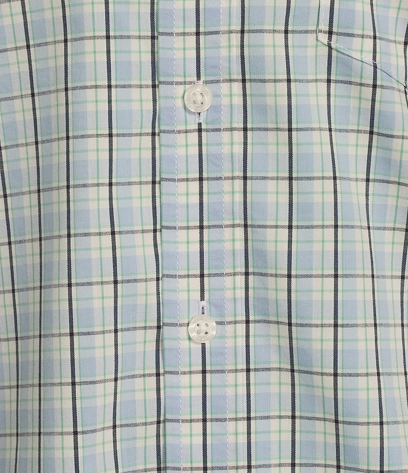 L.L.Bean Comfort Performance Stretch Plaid Short Sleeve Woven Shirt