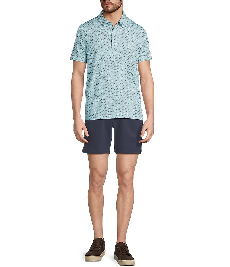 L.L.Bean Comfort Performance Stretch Printed Party Short Sleeve Polo Shirt