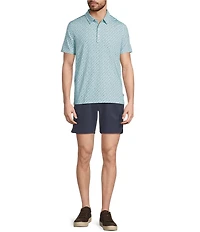 L.L.Bean Comfort Performance Stretch Printed Party Short Sleeve Polo Shirt