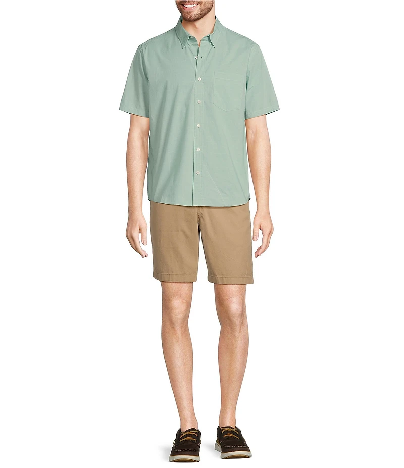 L.L.Bean Comfort Performance Stretch Solid Short Sleeve Woven Shirt