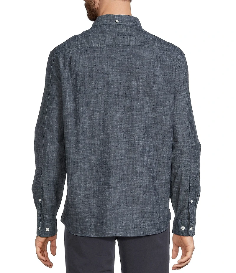 L.L.Bean Comfort Stretch Chambray Long Sleeve Woven Shirt