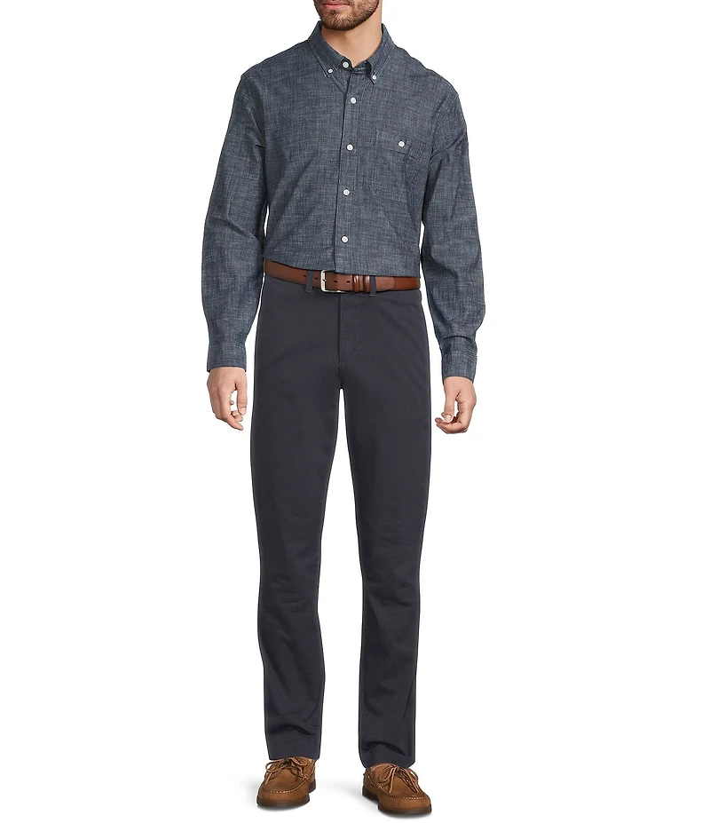 L.L.Bean Comfort Stretch Chambray Long Sleeve Woven Shirt