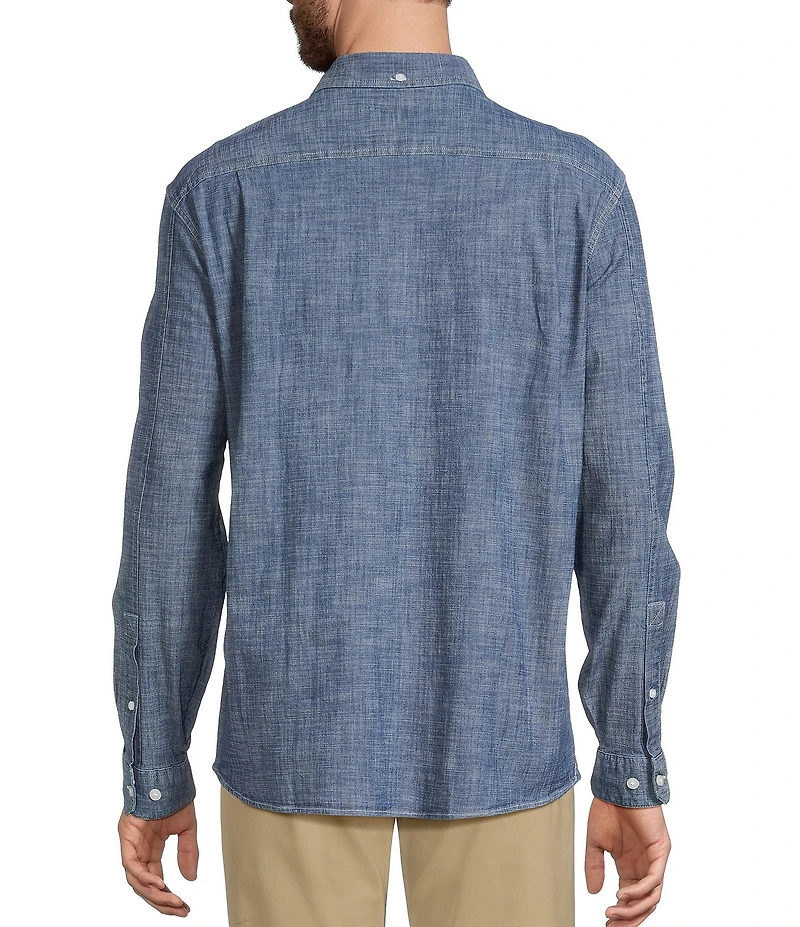 L.L.Bean Comfort Stretch Chambray Long Sleeve Woven Shirt