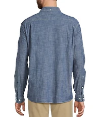 L.L.Bean Comfort Stretch Chambray Long Sleeve Woven Shirt