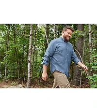 L.L.Bean Comfort Stretch Chambray Long Sleeve Woven Shirt