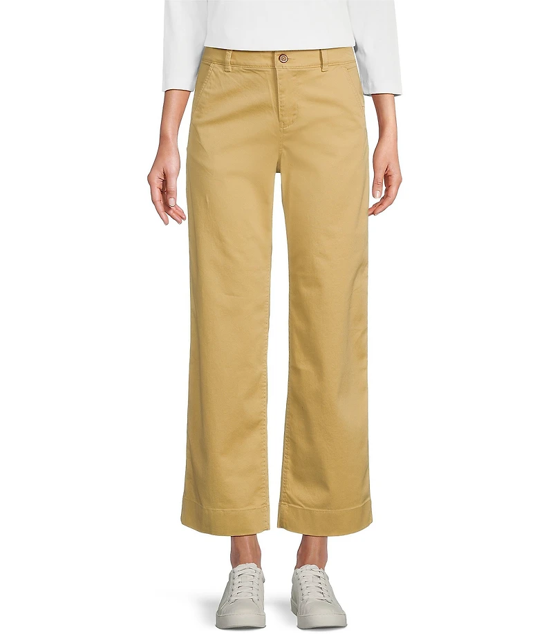 L.L.Bean Comfort Stretch Mid-Rise Wide-Leg Chino Pants