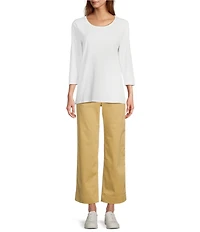 L.L.Bean Comfort Stretch Mid-Rise Wide-Leg Chino Pants