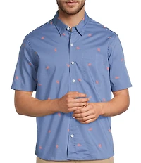 L.L.Bean Comfort Stretch Printed Performance Short Sleeve Woven Shirt