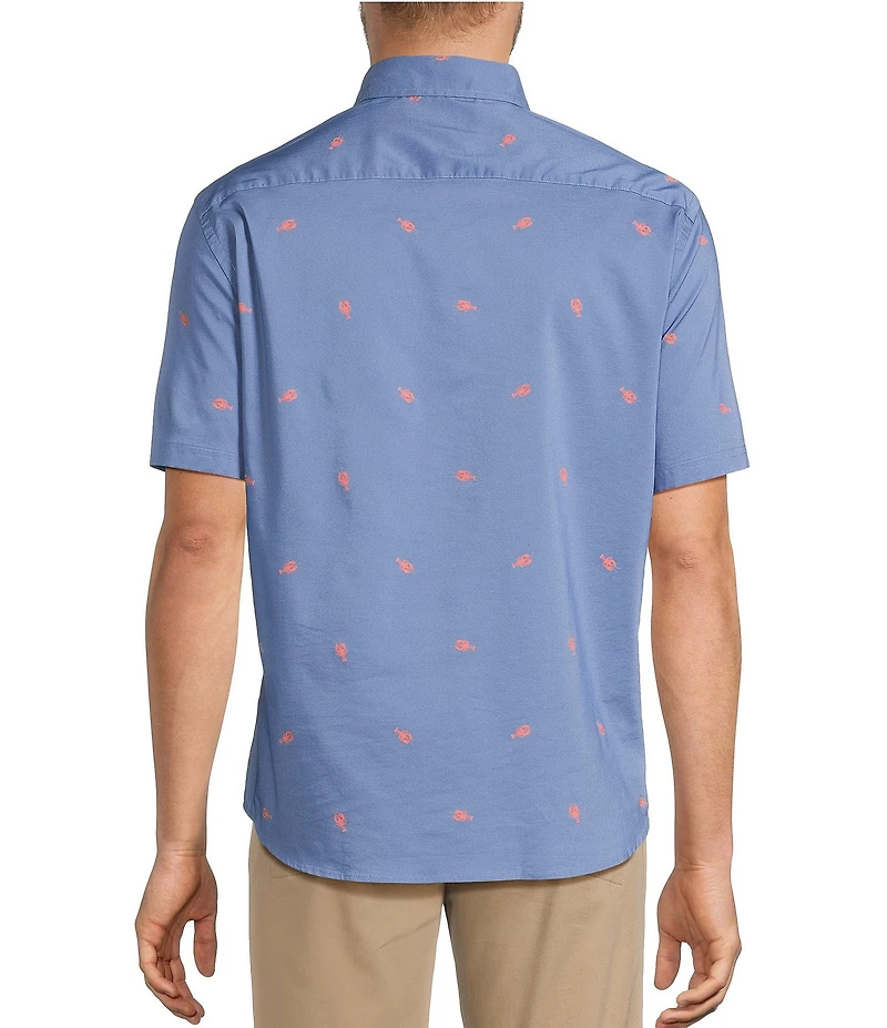 L.L.Bean Comfort Stretch Printed Performance Short Sleeve Woven Shirt