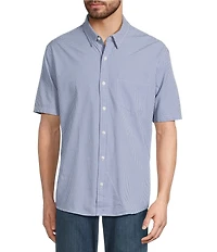 L.L.Bean Comfort Stretch Seersucker Gingham Short Sleeve Woven Shirt