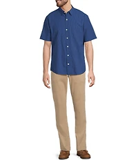 L.L.Bean Comfort Stretch Seersucker Short Sleeve Woven Shirt
