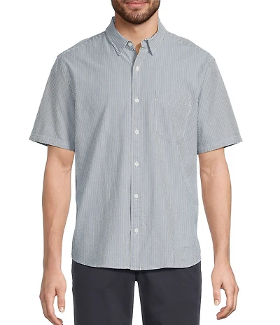 L.L.Bean Comfort Stretch Seersucker Short Sleeve Woven Shirt