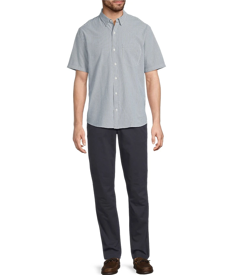 L.L.Bean Comfort Stretch Seersucker Short Sleeve Woven Shirt