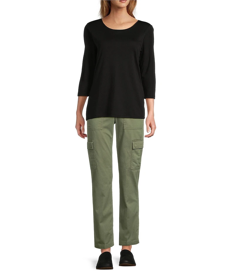 L.L.Bean Comfort Stretch Twill Blend Mid Rise Straight Leg Cargo Pants