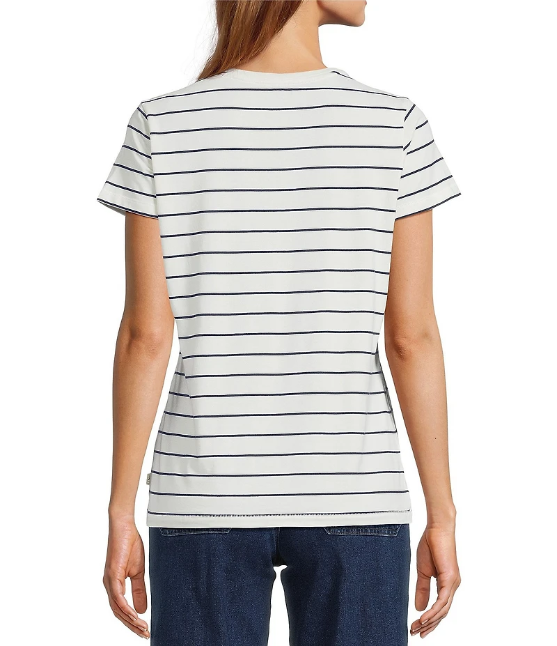 L.L.Bean Crew Neck Short Sleeve Stripe Tee Shirt