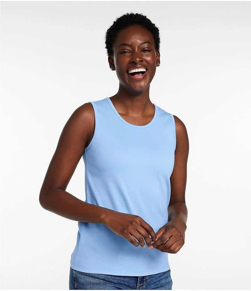 L.L.Bean Pima Cotton Crew Neck Sleeveless Knit Tank Top
