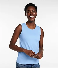 L.L.Bean Pima Cotton Crew Neck Sleeveless Knit Tank Top