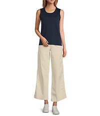 L.L.Bean Pima Cotton Crew Neck Sleeveless Knit Tank Top