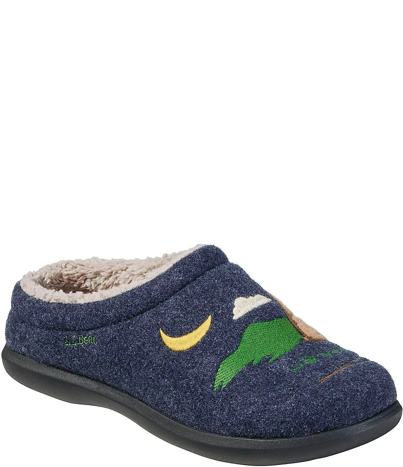 L.L.Bean Daybreak Scuff Camping Motif Slippers