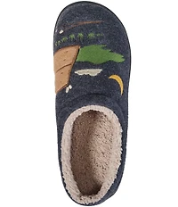 L.L.Bean Daybreak Scuff Camping Motif Slippers