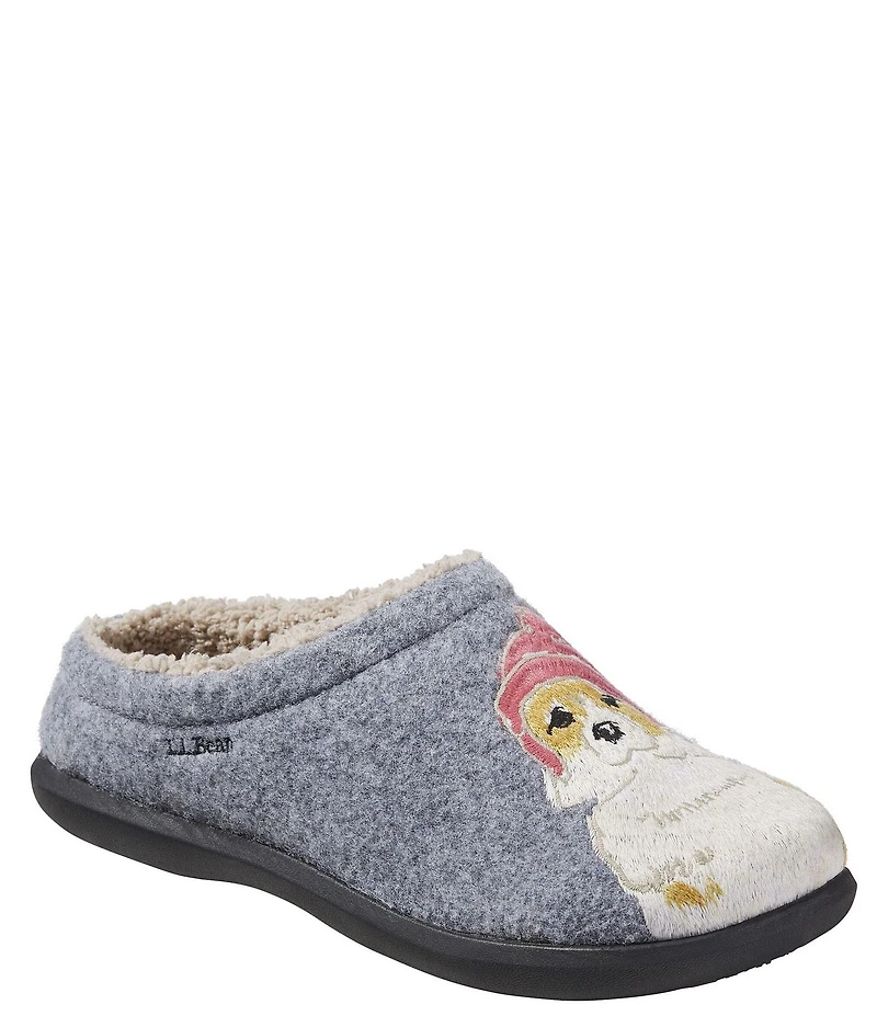 L.L.Bean Daybreak Scuff Dog Motif 2 Slippers