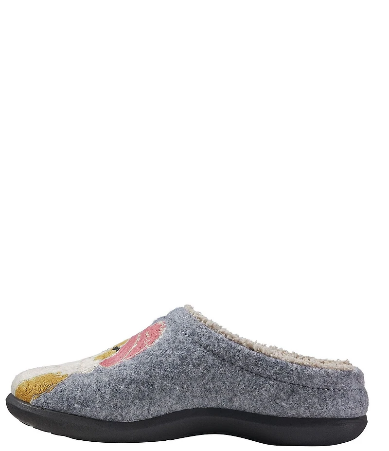 L.L.Bean Daybreak Scuff Dog Motif 2 Slippers