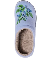 L.L.Bean Daybreak Scuff Motif 2 Blueberries Slippers