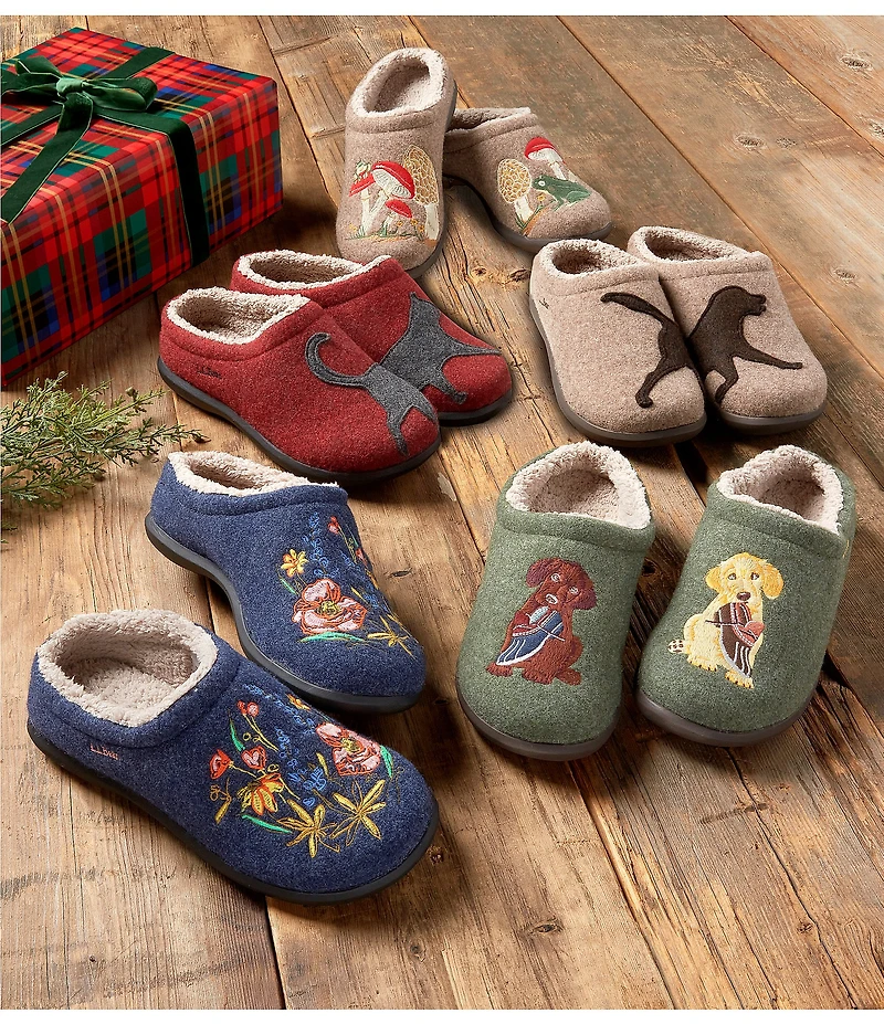 L.L.Bean Daybreak Scuff Motif 2 Cat Slippers