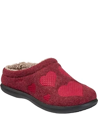 L.L.Bean Daybreak Scuff Motif 2 Hearts Slippers