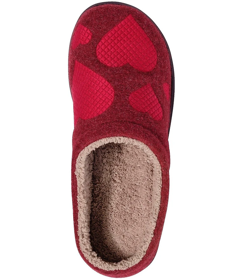 L.L.Bean Daybreak Scuff Motif 2 Hearts Slippers