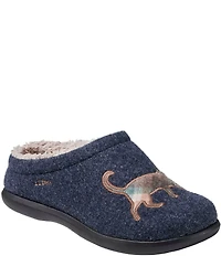 L.L.Bean Daybreak Scuff Plaid Cats Motif Slippers