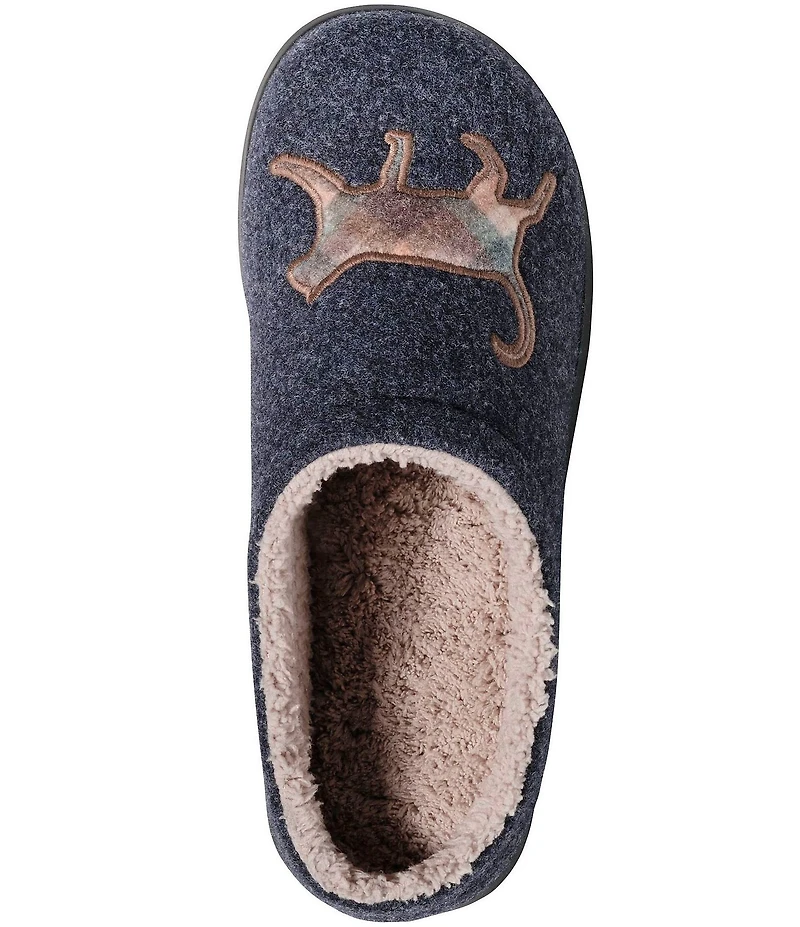 L.L.Bean Daybreak Scuff Plaid Cats Motif Slippers