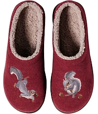 L.L.Bean Daybreak Scuff Squirrels Motif Slippers