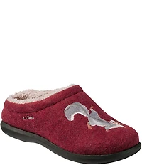 L.L.Bean Daybreak Scuff Squirrels Motif Slippers