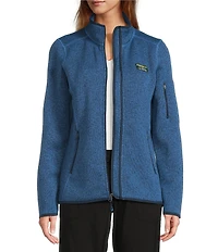 L.L.Bean Fleece Knit Stand Collar Long Sleeve Full Zip Sweater Jacket