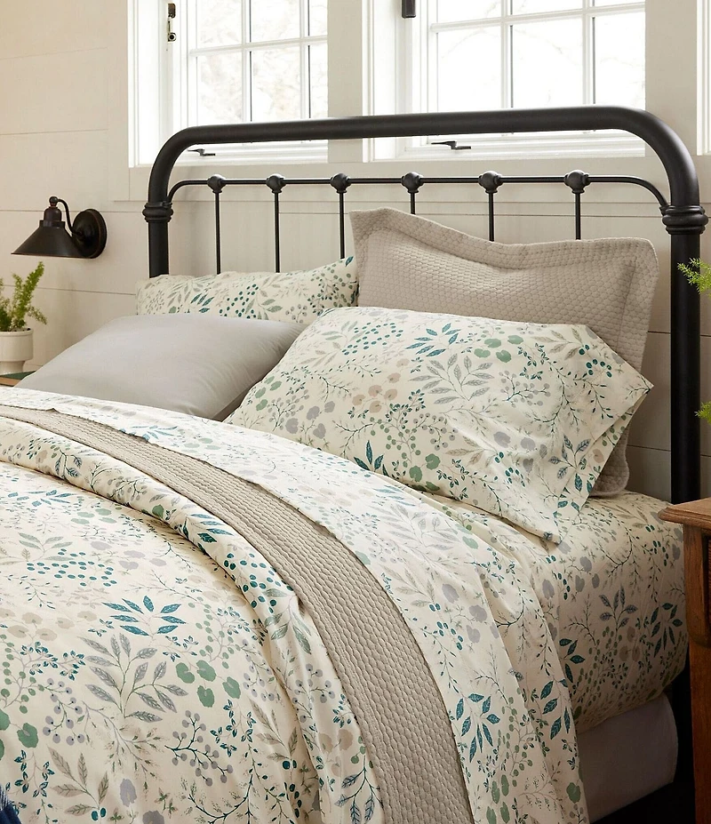 L.L.Bean Floral Pima Percale 280-Thread Count Sheet Set