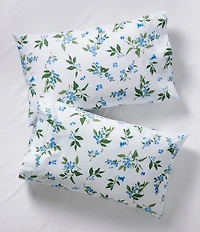 L.L.Bean Jess Franks Blueberry Printed Cotton Percale Sheet Set