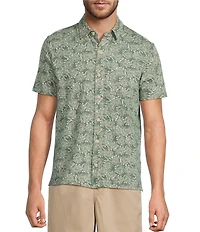 L.L.Bean Lakewashed Performance Shell Print Short Sleeve Woven Shirt