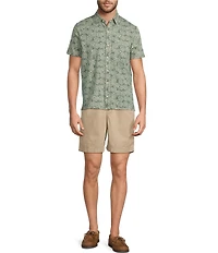 L.L.Bean Lakewashed Performance Shell Print Short Sleeve Woven Shirt
