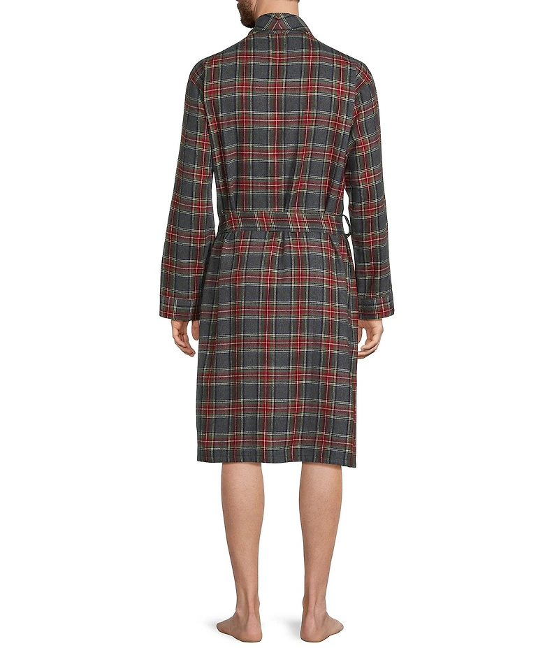 L.L.Bean Large Plaid Flannel Robe