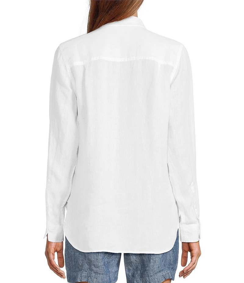 L.L.Bean Linen Long Sleeve Button Front Tunic