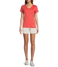 L.L.Bean Linen Mid-Rise Elastic Waistband Shorts