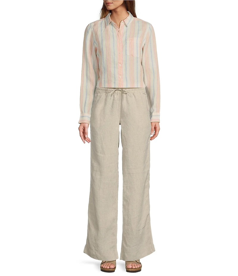 L.L.Bean Linen Pull-On Drawstring Pants