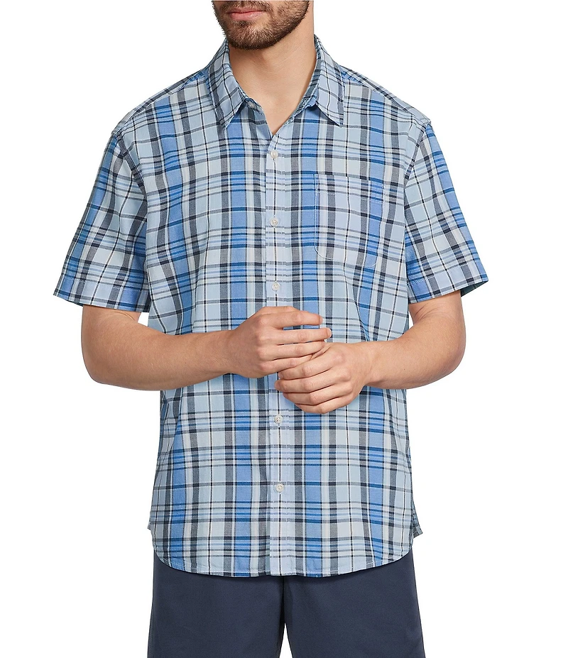 L.L.Bean Madras Medium Plaid Cotton Collar Woven Shirt